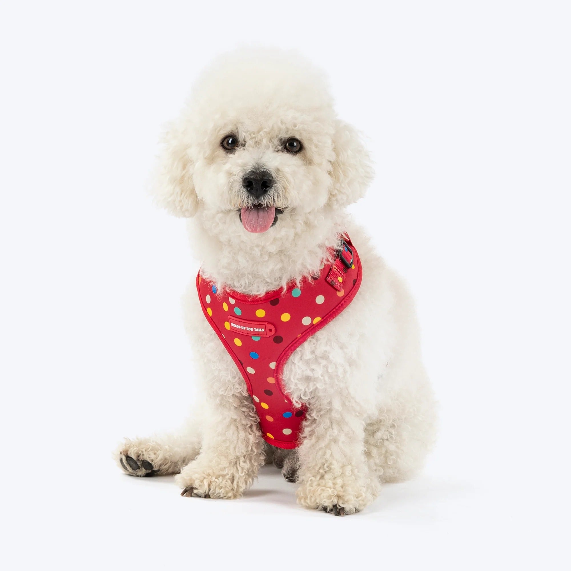 HUFT Polka Play Adjustable Harness For Dog - Red
